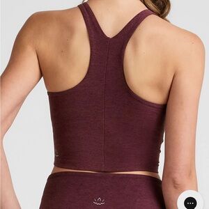 Beyond Yoga spacedye Refocus Cropped Tank Women's Burgundy brown Sports Bra top